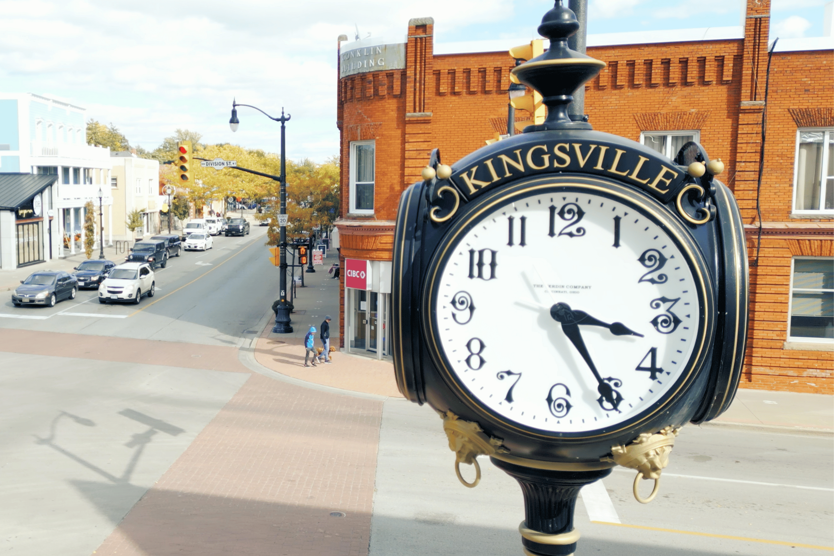 Town clock in summer