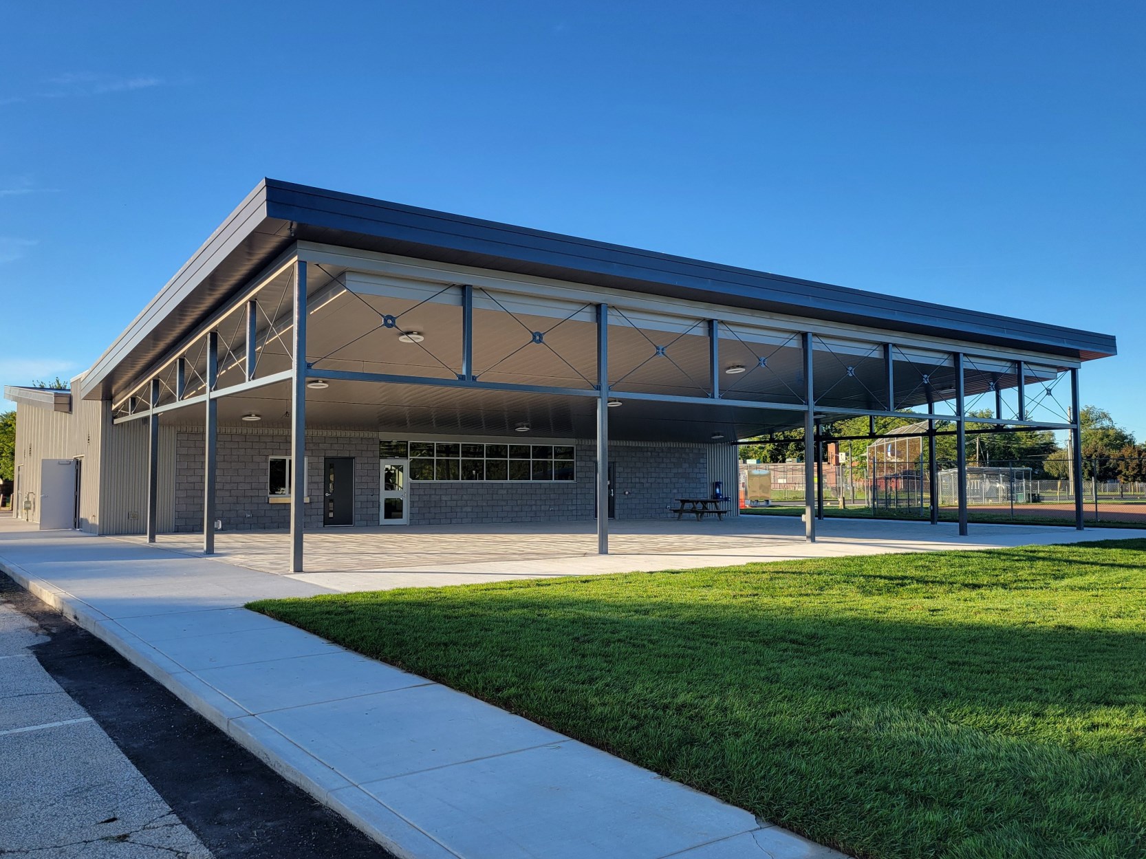 Exterior drone footage of new Cottam facility