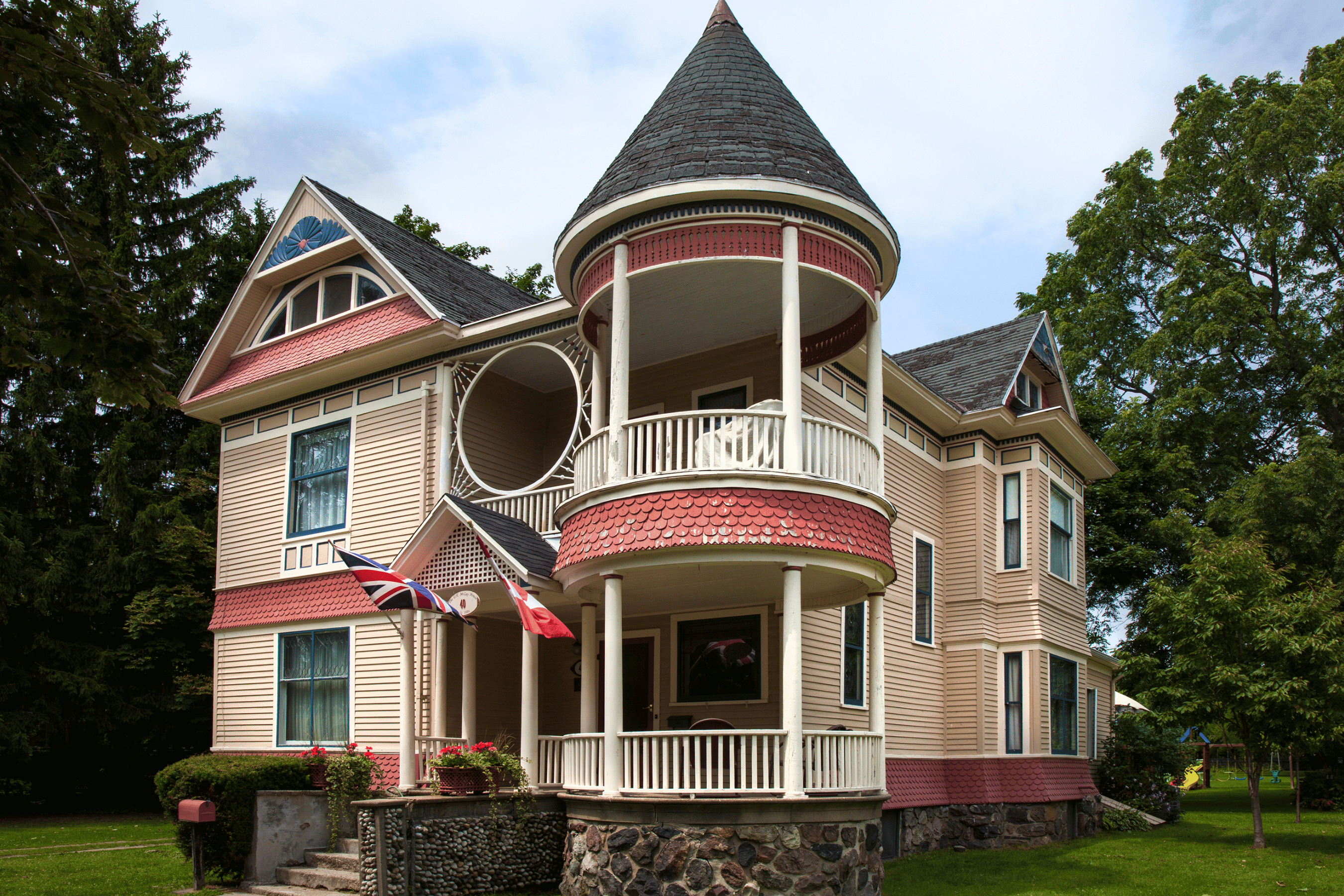 Historical house with steeple