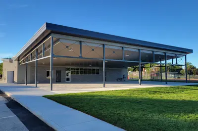 Exterior of Gosfield Communications Community Centre