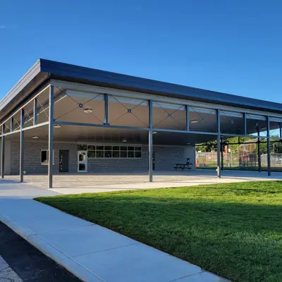 Exterior of Gosfield Communications Community Centre