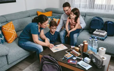 Family works on their emergency planning