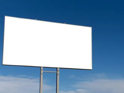 An blank outdoor billboard is ready for advertising to be added